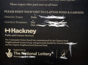 Clapton Pond Notice Board